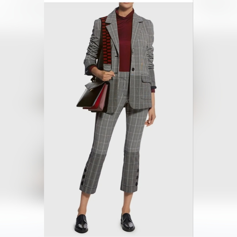 10 Crosby Derek Lam Gray Checkered Cropped Pants